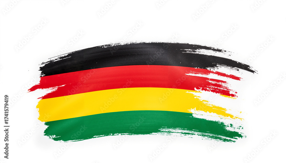 Obraz premium Kwanzaa flag colors, painted in brush stroke style with vibrant colors 