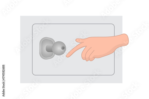 Hand Opening Door Knob Illustration