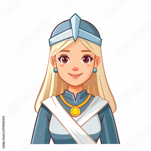 Blonde warrior princess with transparent background