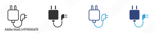 Charger adapter icon set, Electrical plug icon , vector illustration ,