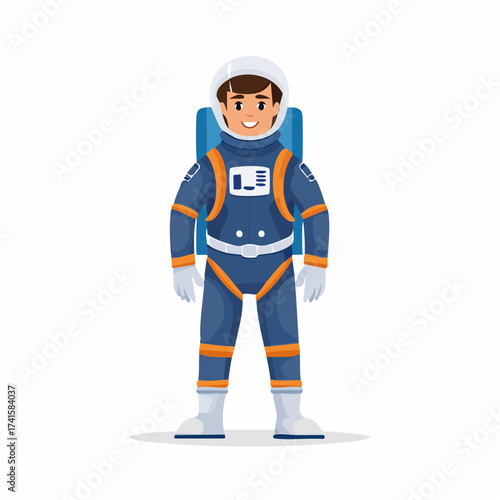 Astronaut in spacesuit with transparent background