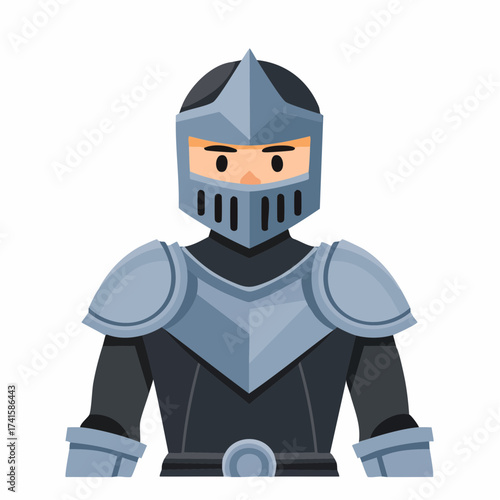Knight character in armor with transparent background