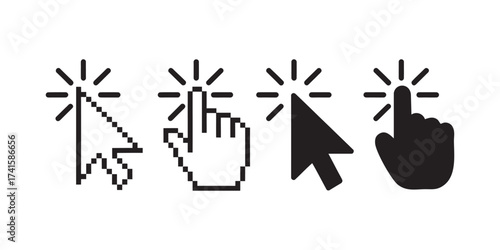 Four Cursor Icons Showing Different Click Actions