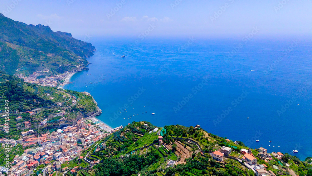 Obraz premium Ravello, Campania, Italy, aerial drone view.