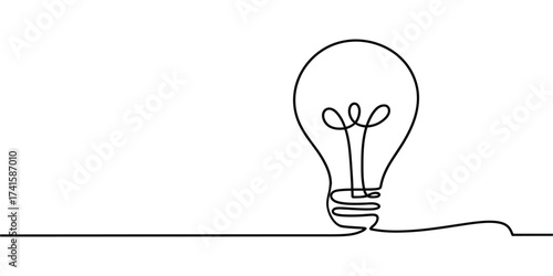 Simple Line Art Lightbulb Icon