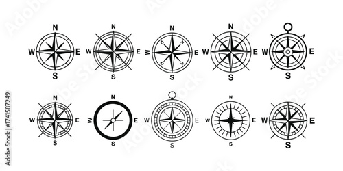 Collection of Compass Rose Icons
