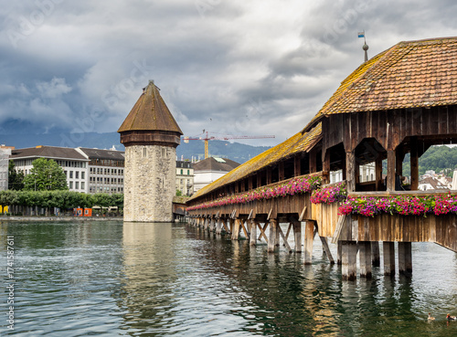Views of Lucerne city and Kapellbrucke