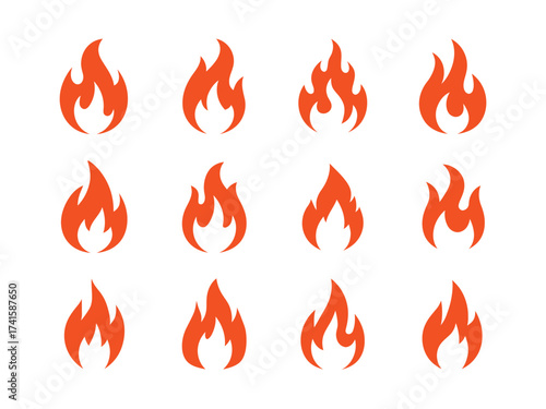 Collection of Stylized Fire Icons