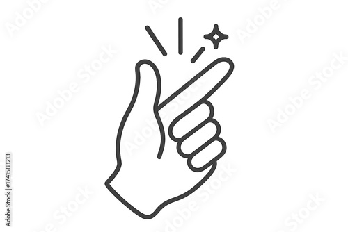 Easy icon vector with snap finger gesture. Simple, quick, fast, done, snap. Concept of an easy solution. Magic click sound. Instant success symbol. Effortless result sign. Okay.