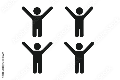 Movie cinema icon set including film clapper, popcorn, ticket, and video camera vector illustrations with transparent background, ordered set for entertainment and film industry design
