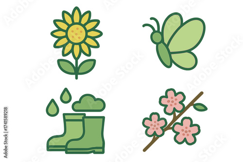 Pencil icon collection, pen set isolated on white background, vector illustration with transparent background, ordered stationery tools, drawing and writing supplies