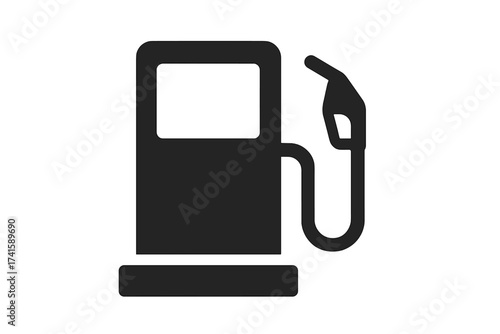 Gas station pump icon. Fuel pump nozzle. Gasoline, diesel, petrol symbol. Vector illustration for refueling, energy, and transportation concepts. Car service sign isolated.