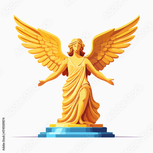 Golden angel sculpture