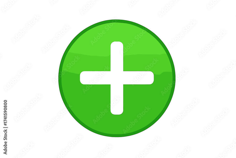 Fototapeta premium Plus vector icon. Add item sign in circle. Green create new button for web and mobile app. Plus symbol for increase, more, and positive. Add button user interface element.