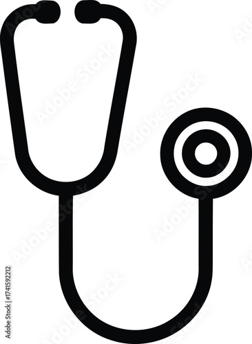 Black outline stethoscope icon on white background