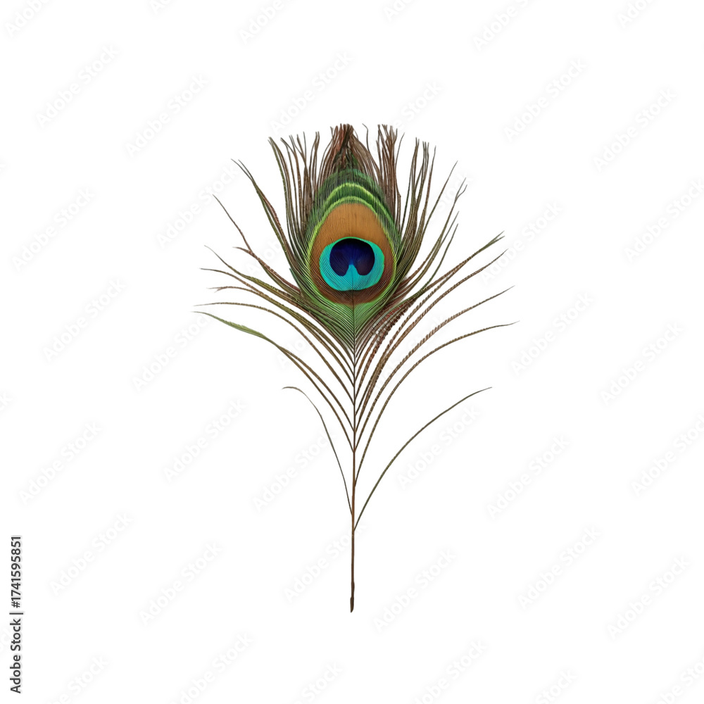 Obraz premium peacock feather on white background