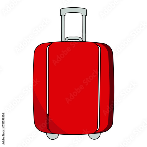 Travel tool A red luggage   illustration on an isolated white background