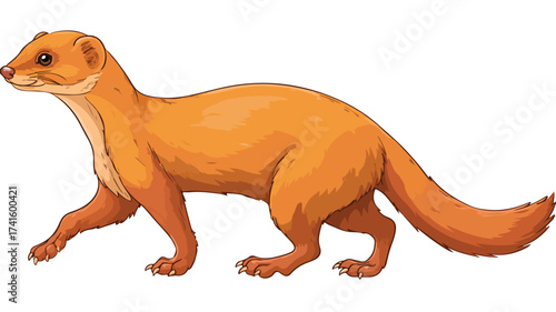 Delightful Cartoon Mongoose Strolling Through Tropical Jungle