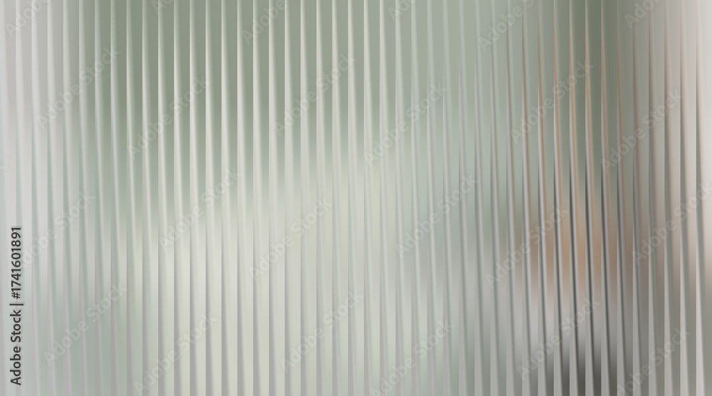 Fototapeta premium Frosted glass with vertical ribbed texture and blurred background