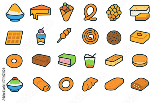 Various delicious desserts displayed in a colorful layout showcasing sweet treats from around the world