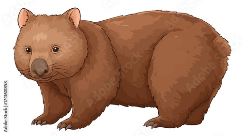 Relaxed Cartoon Wombat Standing Calmly - Professional Stock Photo