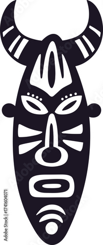 African tribal mask symbol representing ritual and tradition
