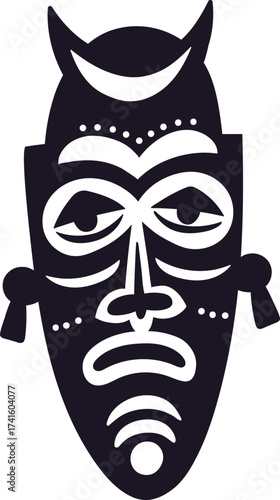 African tribal mask vector illustration representing traditional culture