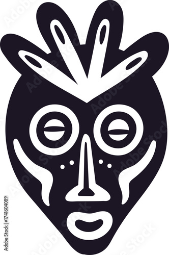 Tribal mask icon representing African indigenous culture and ritual