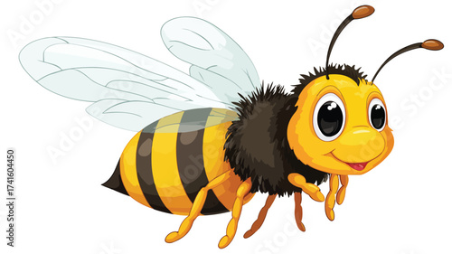Cute Bee Cartoon Vector for Learning Materials