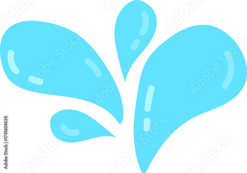 Water splashing clean liquid drops vector icon