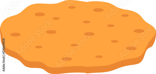 Cracker snack food item with a plain flatbread shape