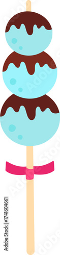 Dango Japanese sweet mochi dessert on a stick