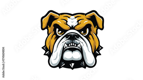 Brave Bulldog Mascot Head Vector Design for Graphic Projects