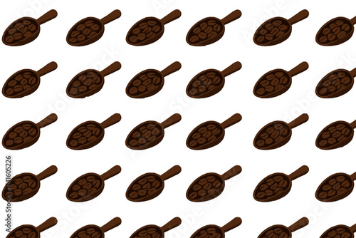 Brown chocolate candies arranged in a neat pattern on a white background creating a decorative design for sweet lovers