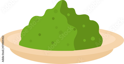 Wasabi paste condiment in a small plate
