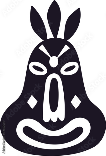 Traditional tribal mask icon representing cultural ritual