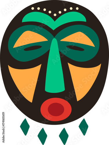 Tribal african mask vector illustration representing ethnic art