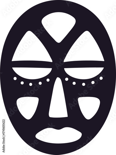 African tribal mask symbol representing traditional culture and ritual