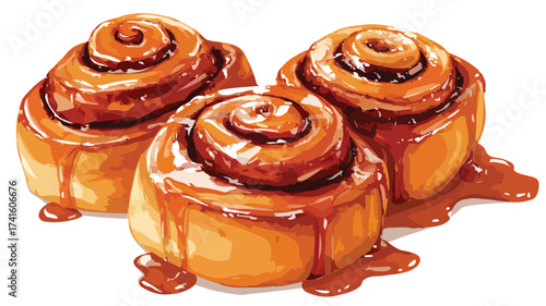 Delicious Cinnamon Rolls Food Vector Graphic for Bakery Ads and Menus