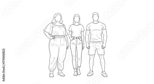 Diverse group of people standing together, modern lifestyle, unity and connection, positive energy, friendly faces, community spirit, approachable design