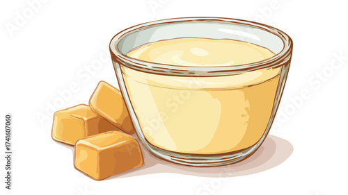 Condensed Milk Food Design Illustration Vector for Culinary Publications and Packaging