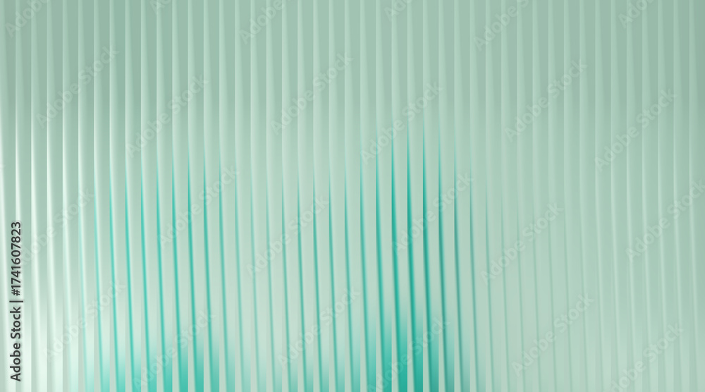 Obraz premium Abstract background with vertical mint ribbed texture and soft light