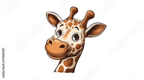 Adorable Cartoon Giraffe Head Illustration for Creative Projects