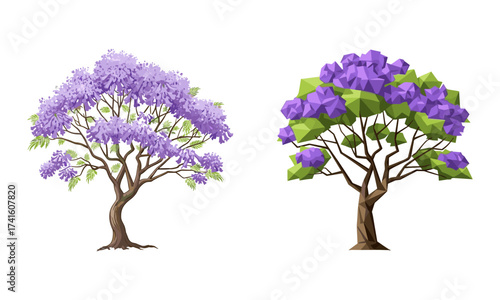 tree, nature, foliage, leaves, season, summer, fall, green, red, orange, yellow, landscape, environment, illustration, autumn tree