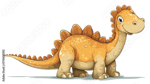 Adorable Cute Dinosaur Cartoon Vector Art with Outline for Creative Projects