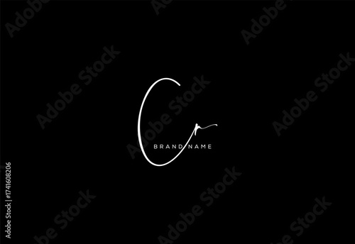 CR letter beauty cursive handwriting logo.