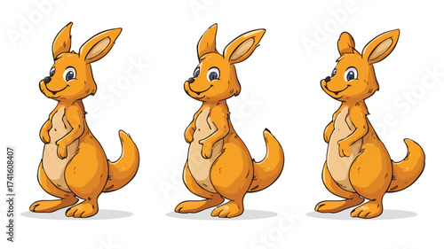 Cute Kangaroo Full Body Mascot Cartoon Character Image