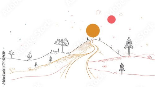 Minimalist Journey Exploration and Discovery Concept