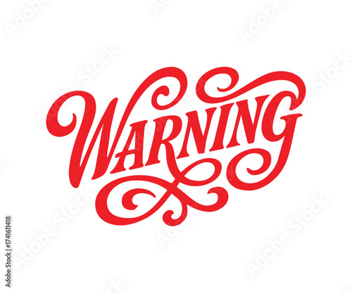 Warning typography letters retro vector	