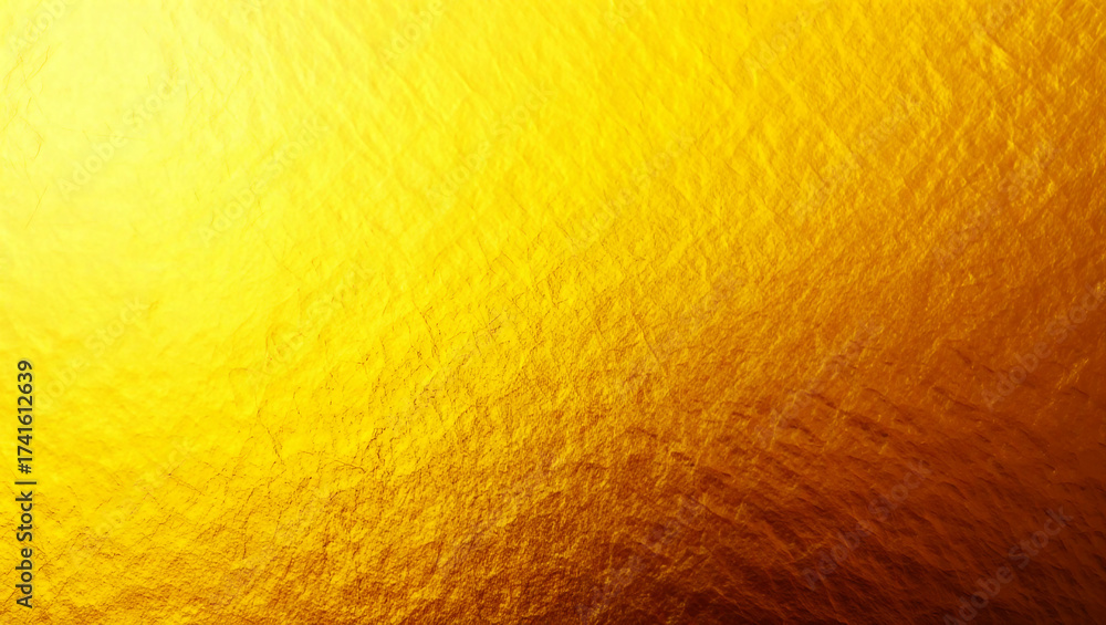Naklejka premium Bright golden textured background with light gradient yellow metallic